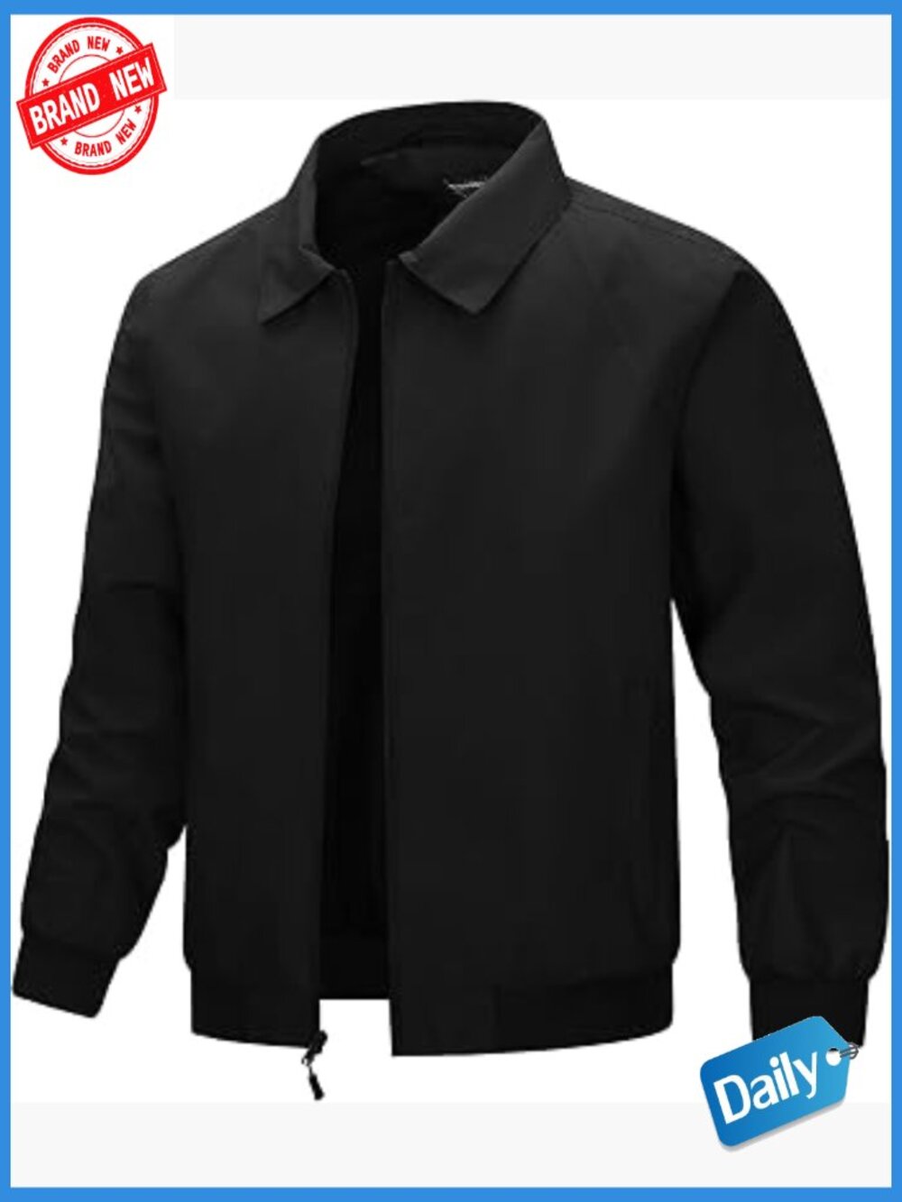 Men's Lightweight Full Zip Waterproof Windbreaker Jacket Golf